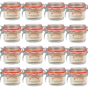 12 стеклянных баночек 125 мл с зажимом Kilner