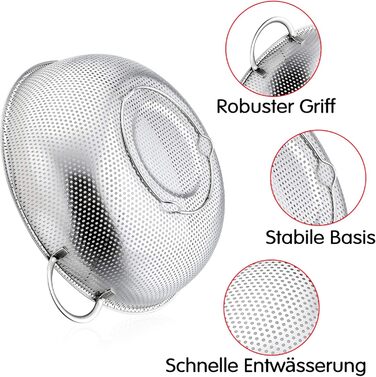 Набор из 3 микроперфорированных кухонных сит из нержавеющей стали TEAMFAR