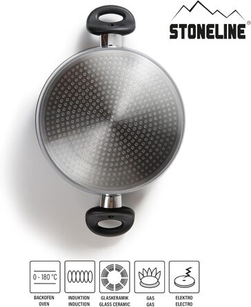 Каструля 7 л алюмінієва зі скляною кришкою 28 см STONELINE