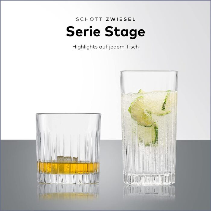 Набір склянок для віскі та лонгдрінків, 8 предметів, Stage Schott Zwiesel