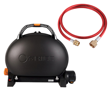 КОМПЛЕКТ Портативный переносной газовый гриль O-GRILL 500, черный+шланг в подарок! Код: 011672