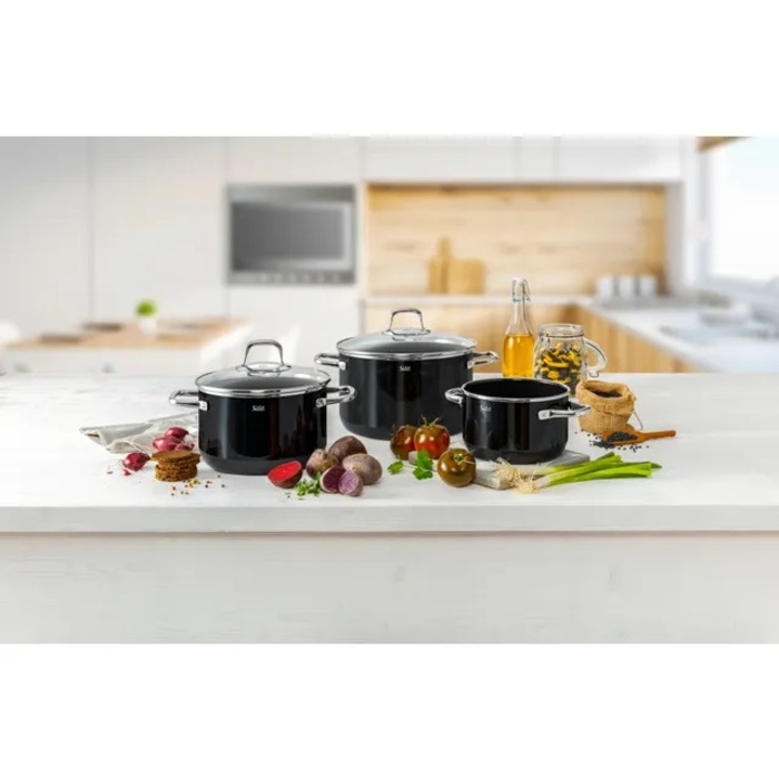 Набір кухонного посуду, 4 предмети, чорний Silargan® Elegance Silit