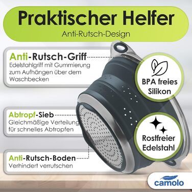 Сито для пасти з нержавіючої сталі та силікону camolo