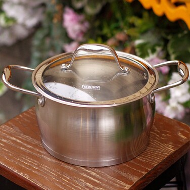 Кастрюля со стеклянной крышкой Fissman MIRANDA 16x9 см на 1,9 л (5151)