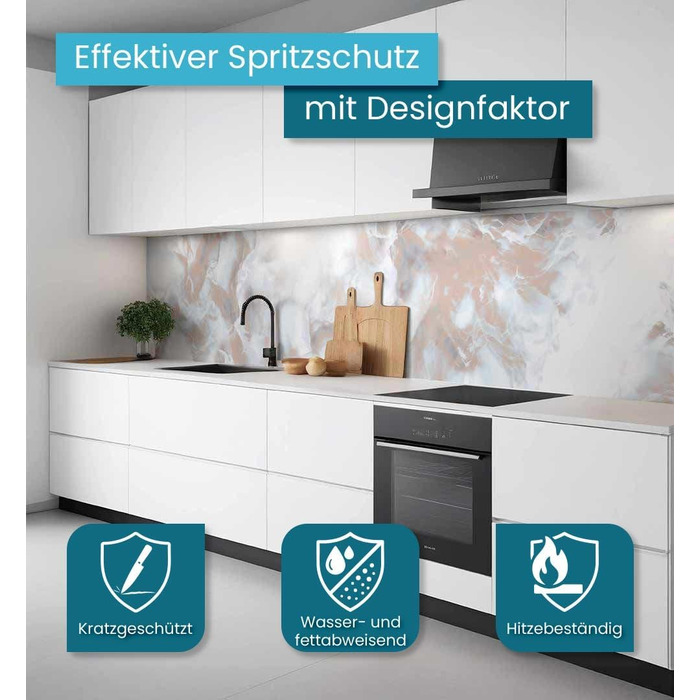 Самоклеючий кухонний фартух - матовий, жорстка бризкозахисна плівка як доступна альтернатива склу, легке встановлення та очищення - висота 60 см - Дизайн чорна кам&39яна стіна 80 x 60 см (бронзовий мармур, Ш 400 см x В 60 см, 0,2 мм)