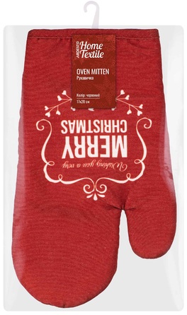 Рукавичка Ardesto Christmas Happy Holidays 17х28см, 90% поліестер, 10% бавовна, червоний