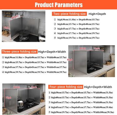 Складаний кухонний бризкозахисний екран 45 х 40 см SXKJQER