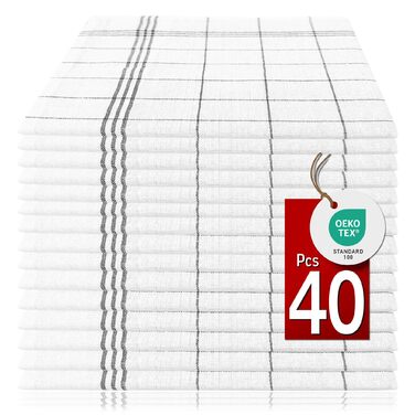 Набір з 40 кухонних рушників 50 x 70 см, чорний Pataya