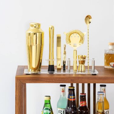 Золотий набір для коктейлів з акриловою підставкою Btuqbu