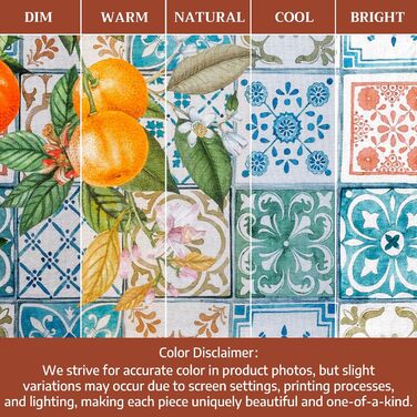 Бавовняні килимки для серветок, набір з 4 шт. , декоративні килимки для серветок, пасхальні килимки, що миються, для свят, вечерь, весни, літа (33 см x 48 см) (026 - Цитрус), 39Hermine 100