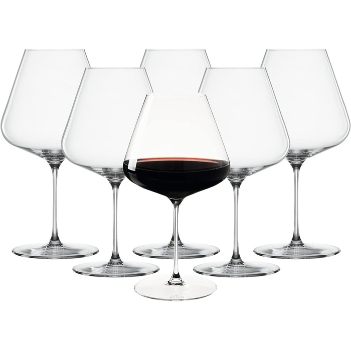 Набор бокалов для вина из 6 предметов, универсальные бокалы, хрустальный бокал, 550 мл, Definition, 1350101 (Бокалы для бордового цвета 960 мл)