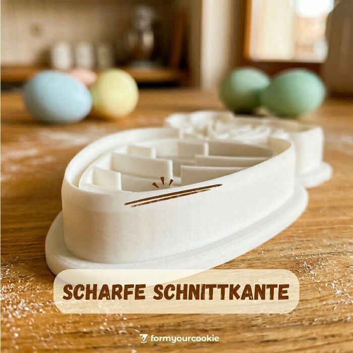 Набір формочок для пасхального печива з 3 шт. , візерунок у смужку з пасхальних яєць, зайчик, 2 в 1 зі штампом, 5 x 4 см, можна мити в посудомийній машині, екологічно чисті, нержавіючі (морква (10x5xсм))