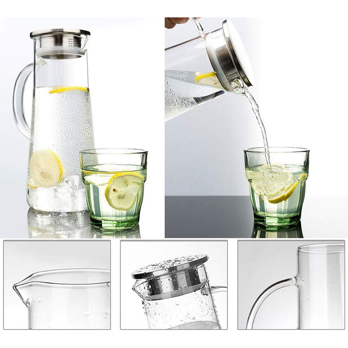 Стеклянный кувшин с крышкой для напитков 1,5л Sharemee