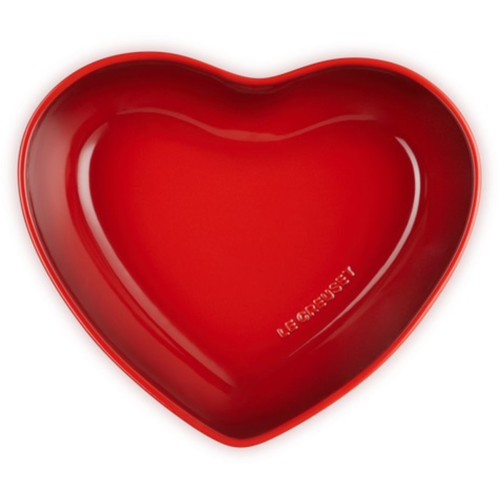 Блюдо сервірувальне у формі серця 30 см, червоне Heart Le Creuset