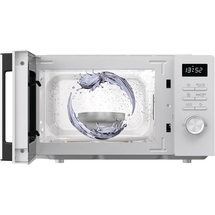 Мікрохвильова піч Gorenje MO20A3WH / 20 л / 800 Вт / AquaClean / AutoMenu / Сенсорне керування / LED дисплей / Функція розморожування / 5 рівнів потужності / Блокування від дітей / Електронна / Біла