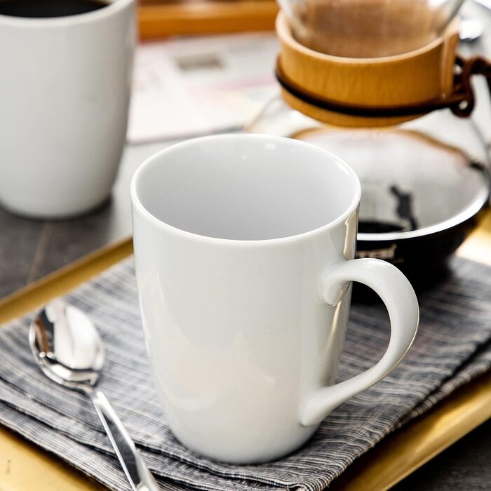 Серія Elisa, 12-предметний кавовий набір з кремового порцеляни, кавові чашки та блюдця на 6 осіб для кави, чаю, десертів (білий, чашки (6 шт.))
