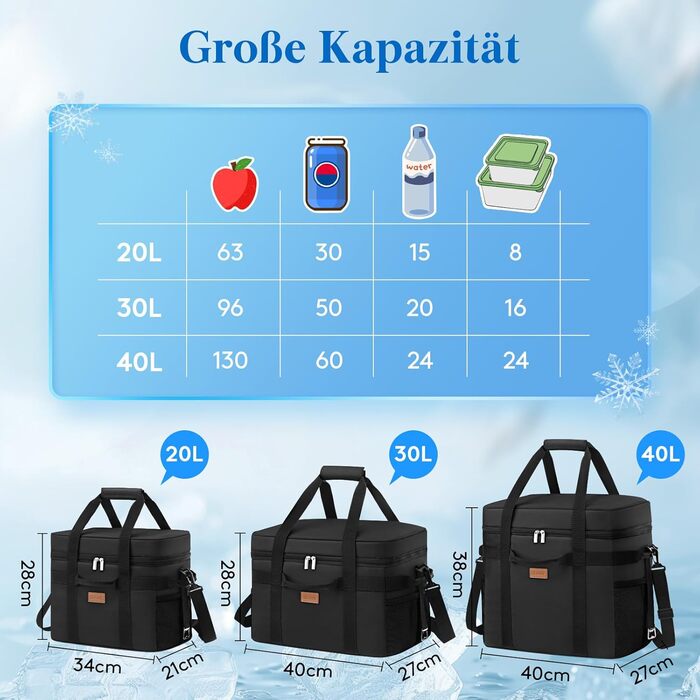 Термосумка 20 л чорна Lifewit