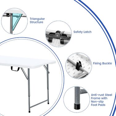 Складной кемпинговый стол 120 х 60 см KOMFOTTEU