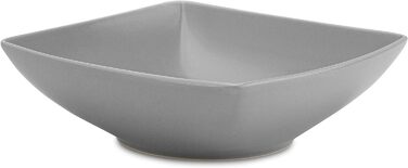 Консимо. Набор из 6 суповых тарелок - Тарелки для макарон - Глубокие тарелки - на 6 персон - Керамическая миска - Салатная тарелка EPIRI для микроволновой печи - 17x17 см - 500 мл - Глянец (серый)