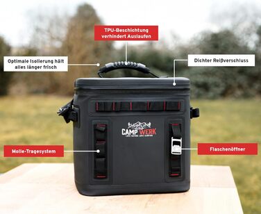 Сумка-холодильник CAMPWERK 25 л водонепроникна, ізольована та міцна ідеально підходить для кемпінгу, активного відпочинку на свіжому повітрі та пікніків