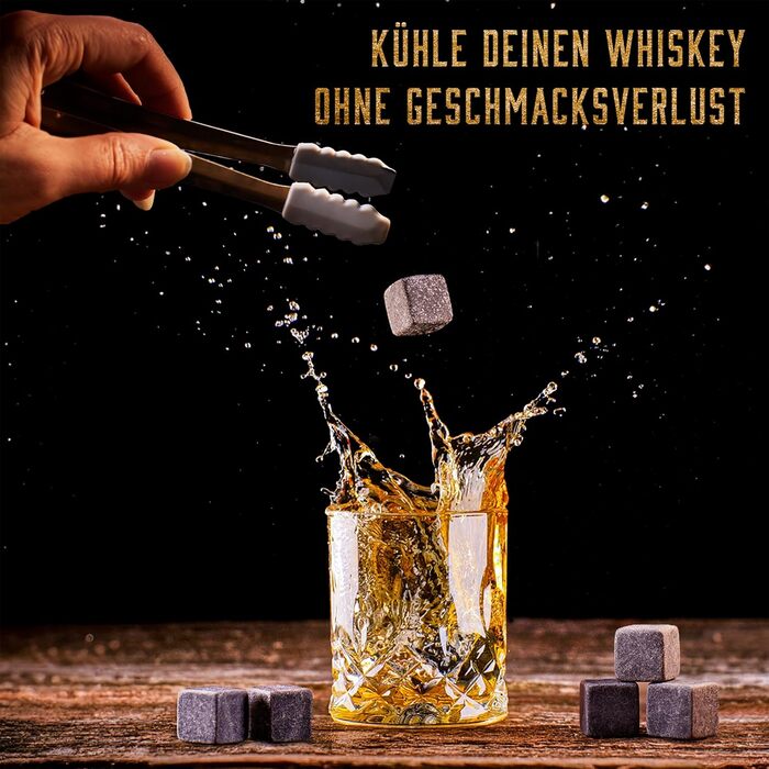 Подарочный набор для виски 700 мл, 2 бокала, 8 камней Whisiskey