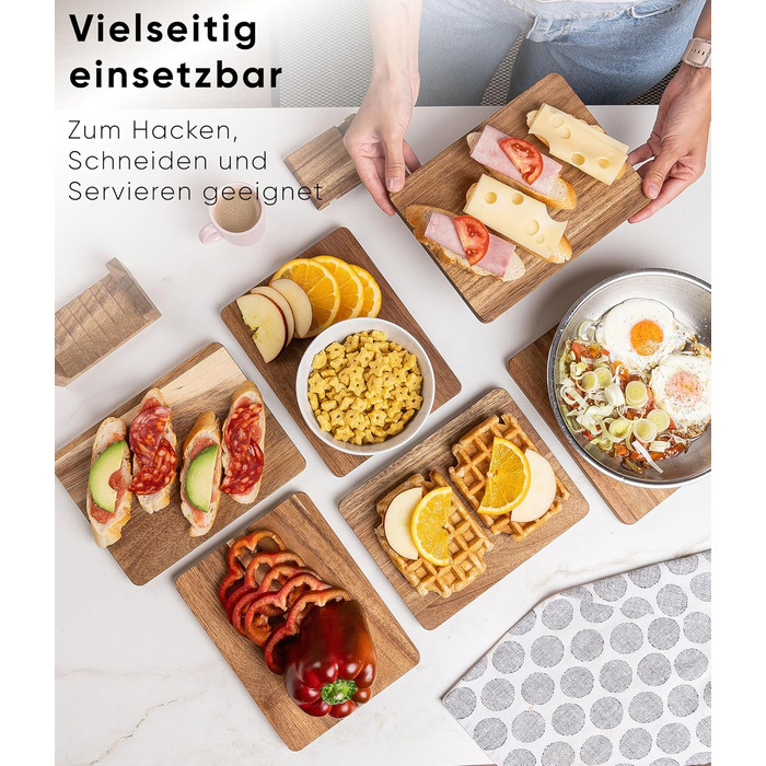 Набір з 6 дерев’яних сніданкових дощечок із акації Deco haus