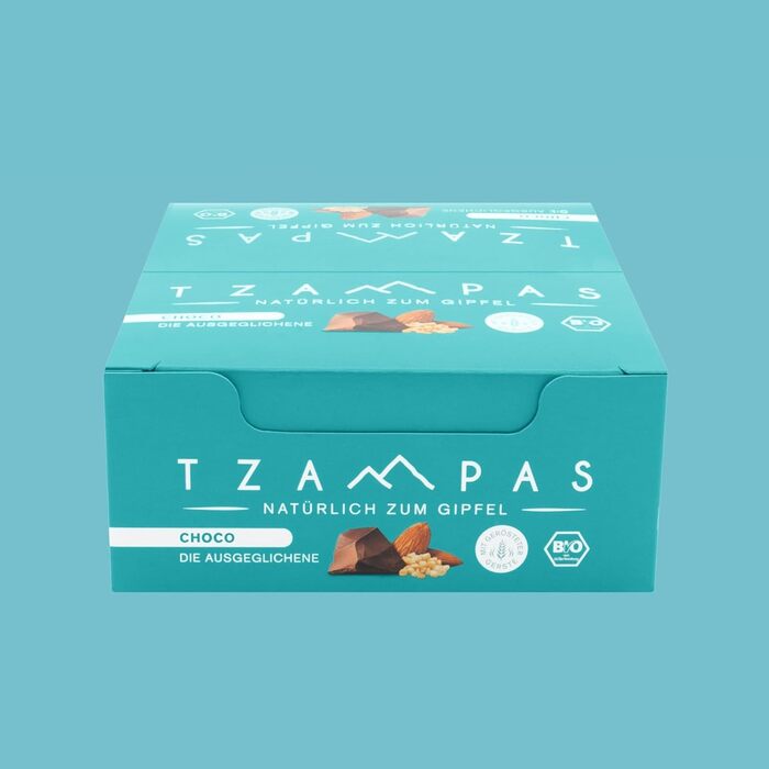 Энергетические батончики с темным шоколадом и миндалем 16 x 40 г, Choco TZAMPAS