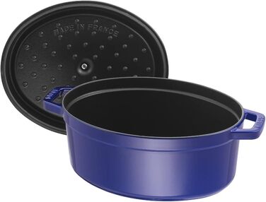 Чавунна жаровня/кокот STAUB, овальна 6,7 л, (31 см, темно-синя)