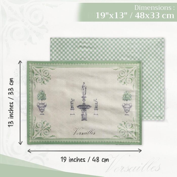 Серветки Maison d&39Hermine зі 100 бавовни, набір з 4 шт. , декоративні серветки, пасхальні серветки, які можна прати, для свят, вечерь, весни, літа (33 см x 48 см) (016 - Jardin du Roy)