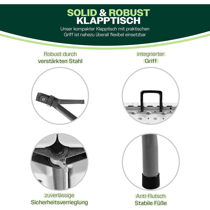 Складаний кемпінговий стіл 180x74x74 см Blumixx