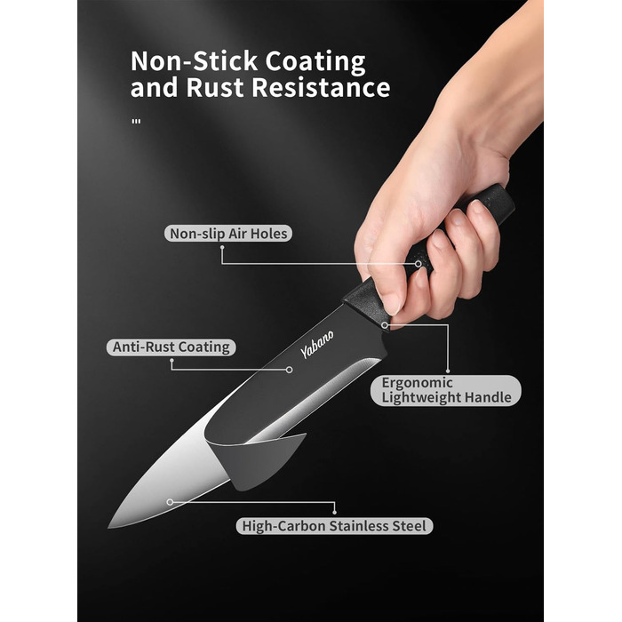 Набор кухонных ножей с точилкой Yabano