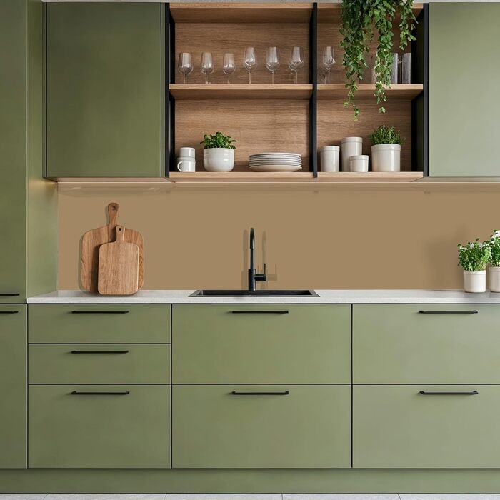 Кухонний фартух 60x250 см, самоклеючий фартух, кухонний фартух, кухонний фасад, самоклеючі кухонні фартухи - Осінь (Палітра - Бежевий, 60 x 300 см)