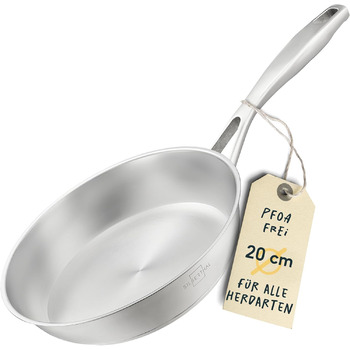 Сковорода 20 см, нержавіюча сталь без покриття Silberthal