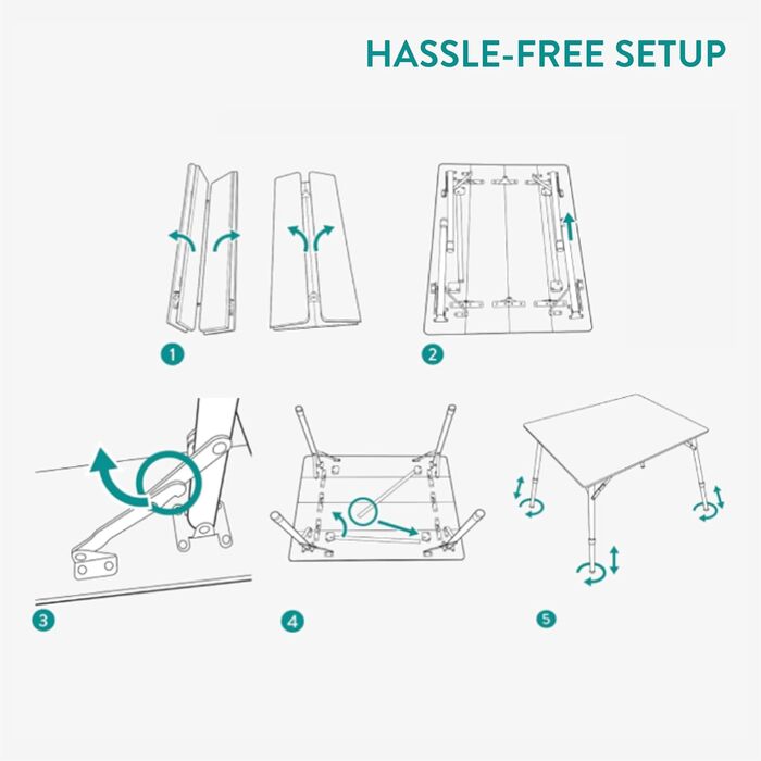 Складной бамбуковый кемпинговый стол 80 x 65 x 60 см Navaris
