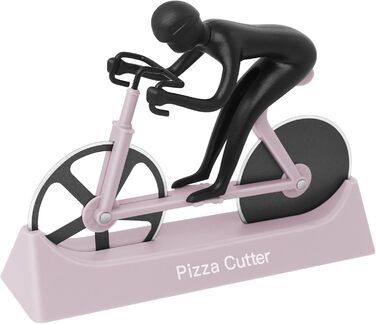 Резак для пиццы в виде велосипедиста с подставкой, лиловый KUONIIY
