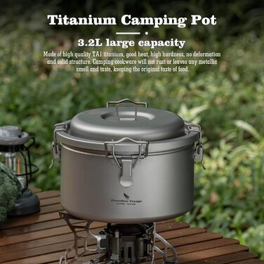 Ультралегкий титановий туристична каструля 3,2 л Boundless Voyage
