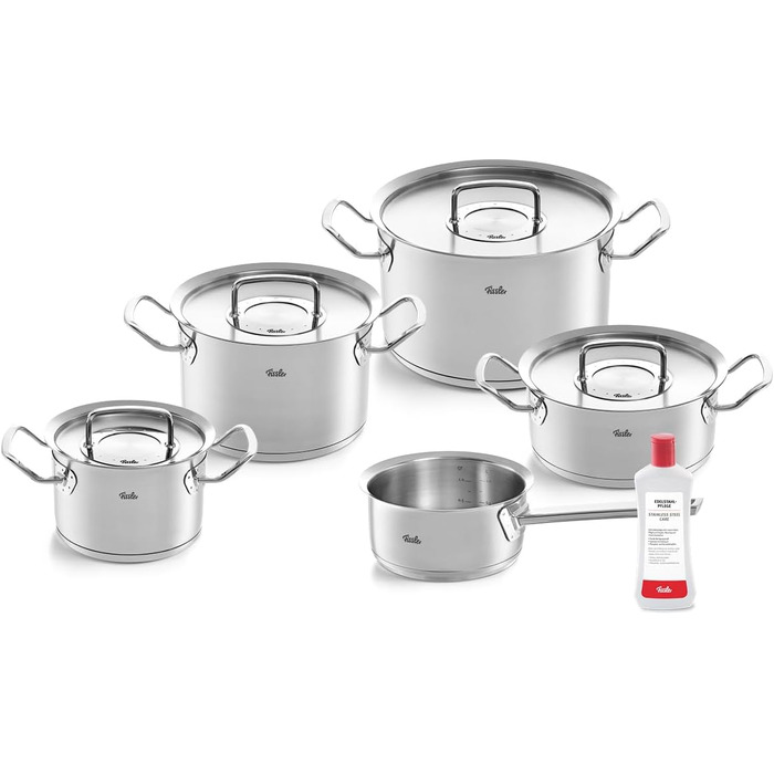 Набір посуду Fissler Original-Profi Collection/з нержавіючої сталі, 5 предметів, включаючи металеву кришку безкоштовний догляд за нержавіючою сталлю - індукційний ексклюзивно на Kitchen-Profi