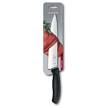Кухонный нож Victorinox SwissClassic Carving лезвие 22см с черным. ручка (блистер)