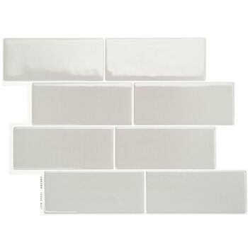 Наклейки для плитки, що самоклеяться - упаковка з 5 аркушів 29,36 см x 21,29 см - 3D самоклеючі ПВХ наклейки для плитки та фартуха для кухні, ванної кімнати та стін, кольорова та водонепроникна плитка (Cassandra Grey)