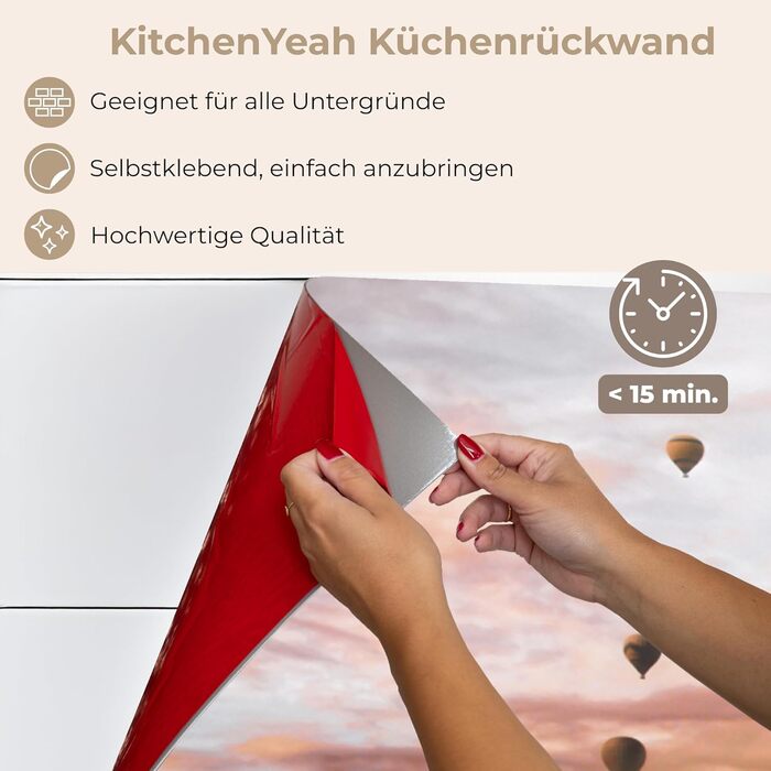 Кухонний фартух 60x80 см Самоклеючий захисний екран для кухні Кухонний фартух Кухонні фасади Кухонні фартухи Кухонна стіна Вода - Пейзаж - (Пейзаж - Повітряна куля, 60 x 200 см)