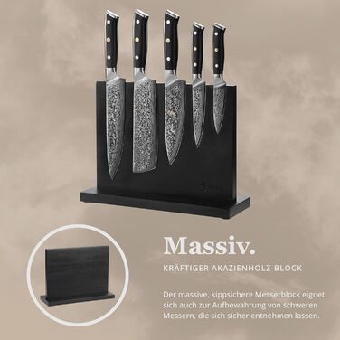 Кулінарний набір ножів з дамаської сталі Sycamore, 6 предметів 67 шарів, ядро з VG10, твердість 60 2 HRC, ручки з клена, хлібний ніж із серрейторною заточкою, магнітний тримач для ножів, професійні кухонні ножі для точного нарізання (Елітна кухня)