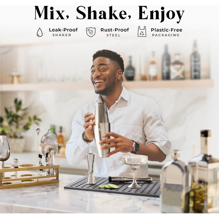 Набір для коктейлів 16 предметів срібний Bare Barrel