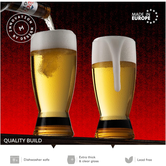 Элегантный набор пивных бокалов 4 шт 590 мл MITBAK
