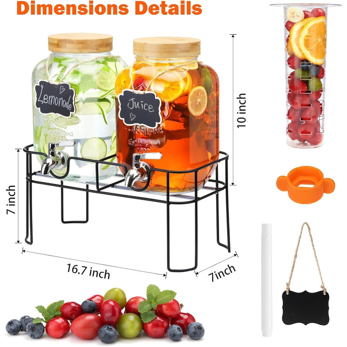 Диспенсер для напоїв зі стійкою 2 шт 4 л MallCreaty