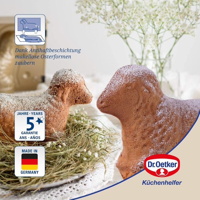 Набір з 2 форм для пасхальної випічки, ягнята Golden Easter Dr. Oetker