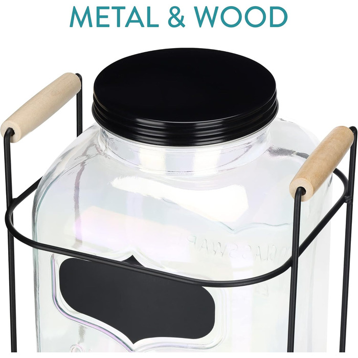 Диспенсер для напитков стеклянный 5 л Navaris