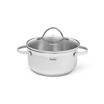 Каструля зі скляною кришкою Fissman LUMINOSA 20x9,5 см на 3 л (5333)
