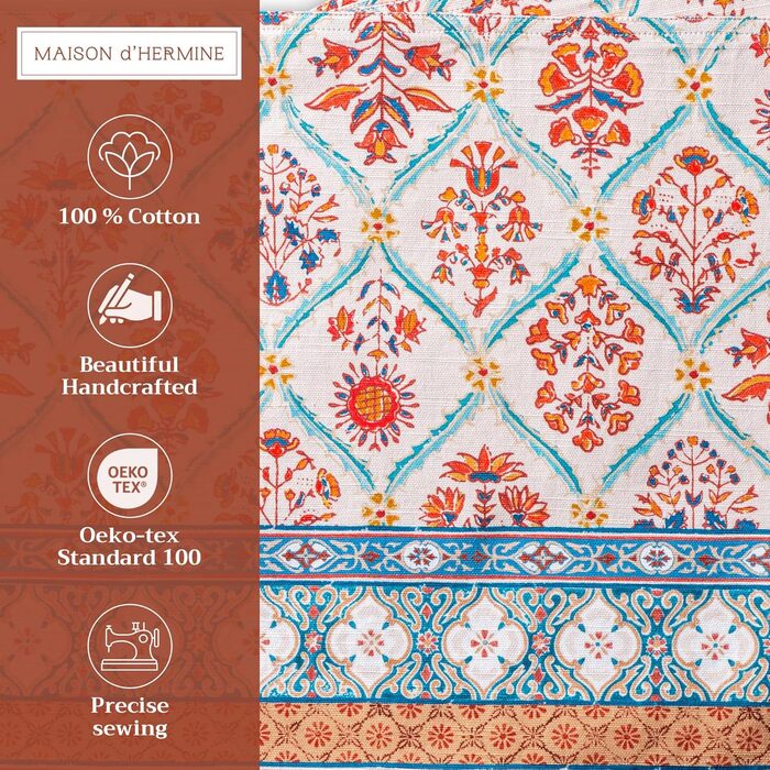 Бавовняні килимки для серветок, набір з 4 шт. , декоративні килимки для серветок, пасхальні килимки, що миються, для свят, вечерь, весни, літа (33 см x 48 см) (07 - Новели), 39Hermine 100