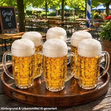 Набір із 12 класичних скляних пивних кухлів 500 мл MamboCat