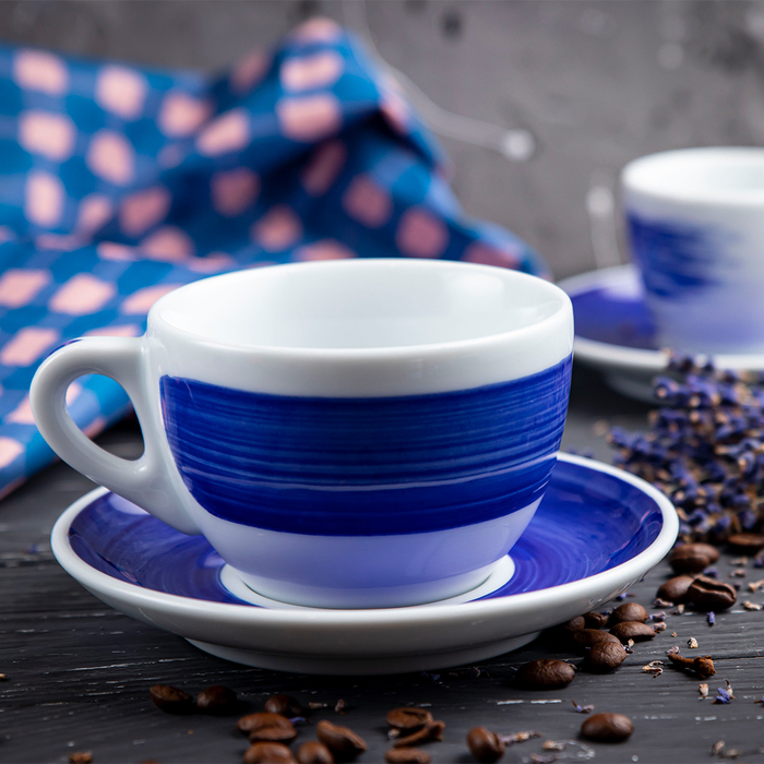 35113 Чашка espresso 75 мл Blue stroke B 'Verona Millecolori Hand Painted Brush stroke B Blue with S